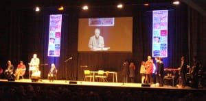 James on stage