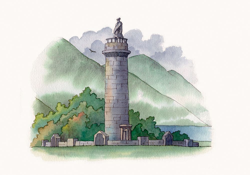 Glenfinnan Monument (Illustration by Alfredo Belli)