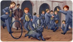 Bobby visits his friends at George Heriot's school.
